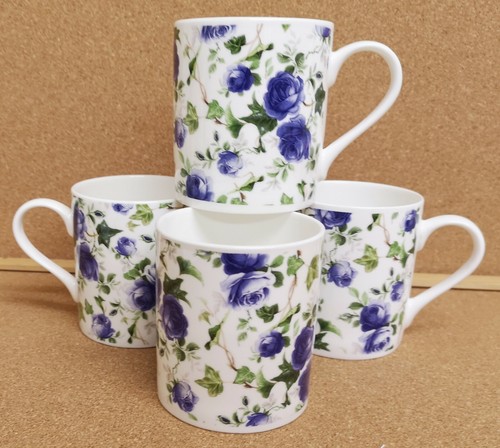 Ivy rose blue mugs - rose, set