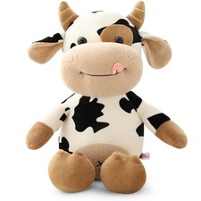 BLACK AND WHITE COW PLUSHIE-