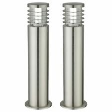 Set of 2 Modern Brushed Stainless Steel 50cm IP44 Outdoor Garden Post Lights