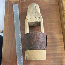 Water Hand Pump Vintage Check Valve Wood and Leather French ? 1890s ? Wooden