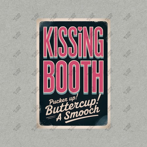 Vintage style kissing booth - kissing,