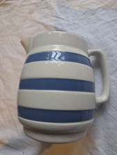 Vintage Chef Ware Staffordshire Blue and White Striped Jug. 12.5 cm tall