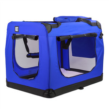 EXTRA LARGE XL BLUE KCT FABRIC PET CARRIER CRATE FOLDABLE DOG CAT TRAVEL BAG