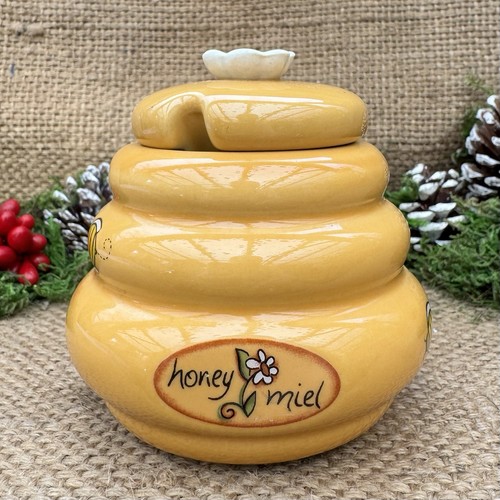 Beehive honey pot ceramic - beehive,