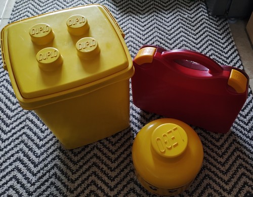 Three lego storage boxs - storage,