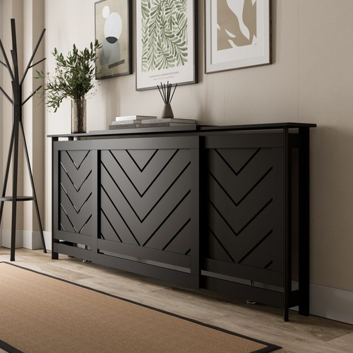 Radiator cover black modern - cover,