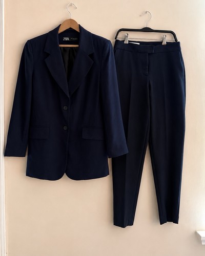 Zara navy tailored - blazer, &