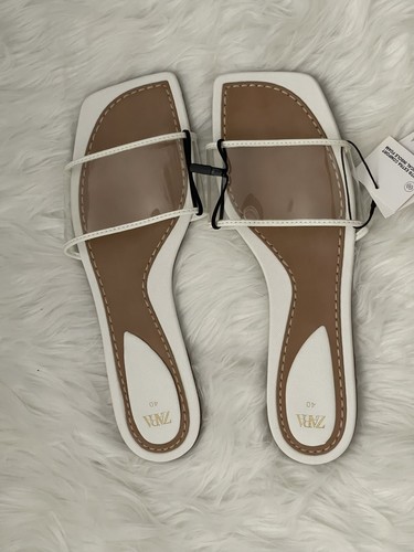 Zara white sandals - white,