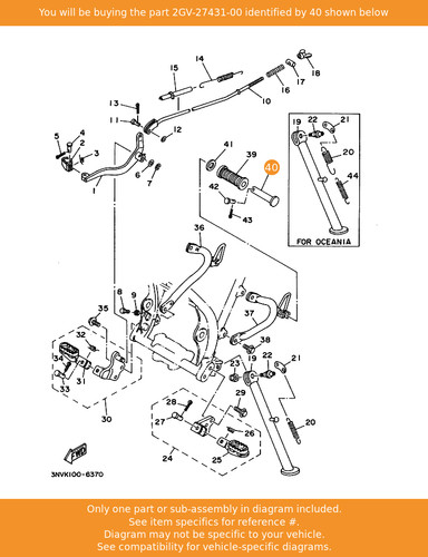 Yamaha footrest rear 1 - footrest,,