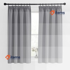 PONY DANCE Kids Grey Blackout Curtains W55 X L57, 2 Panels Grey