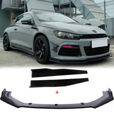 For VW Scirocco R-Line Black Front Bumper Lip Splitter Spoiler + 2x Side Skirts