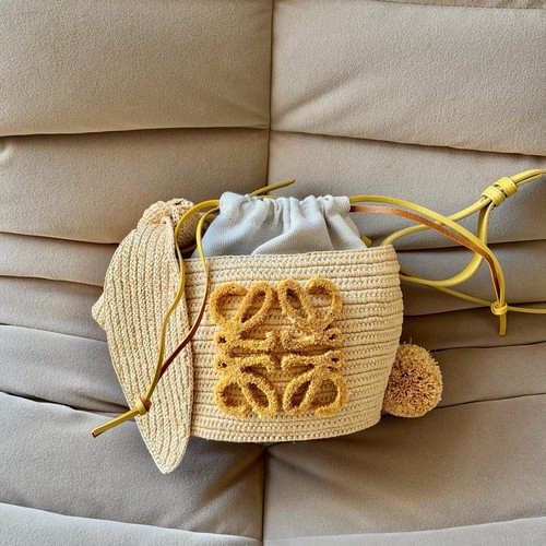 Loewe bunny raffia - loewe, drawstring