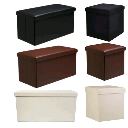 Faux leather folding storage - faux,