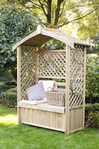 Wooden garden arbour seat - wooden,