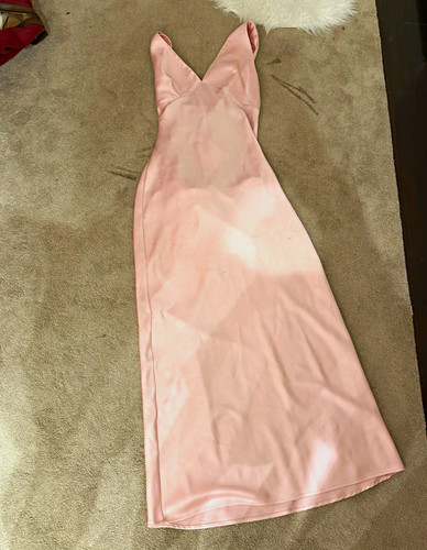 Zara pink satin slip dress - pink,