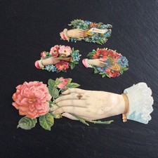 4 Die-Cut Chromolithographs of