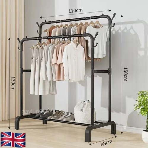 Black double clothes rail - double,