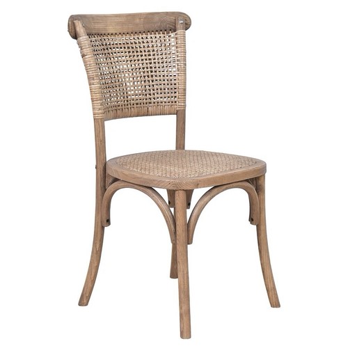 Woven back oak bistro dining - woven,