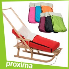 Eco Traditional Wooden Winter Snow Sledge Sleds Backrest Pusher Sleeping Bag