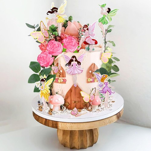 Fairy cake decoration pink - fairy,
