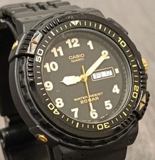 RARE! Casio MRD-201WS (709) Vintage Men's Gold/Black Diver Watch NEW BATTERY!