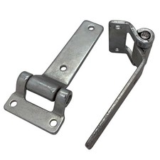 A Pair (2 Hinges) 134mm x 3.6mm  Heavy Duty T Hinges Fixed Pin Zinc Plated Steel