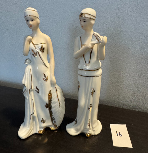 Pair porcelain gold - pair, white