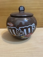 M&M's World Red Character Brown Milk Chocolate Candy Ceramic Jar w Lid