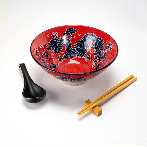 Red dragon king ceramic ramen - dragon,