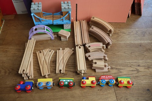 Mixed brands wooden train set - mixed,