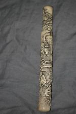 Japanese Antique Meiji Netsuke Stag Horn Kiseruzutsu Benzaiten, Dragon, Samurai