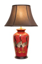 Red Ceramic Lamp Oriental