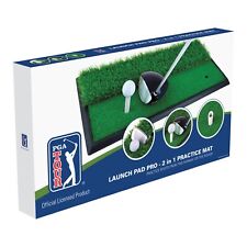 PGA TOUR Golf Hitting Mat 2 In 1 Turf Practice Fairway Swing Trainer with Tees