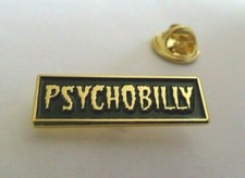 PSYCHOBILLY gold METAL BADGE