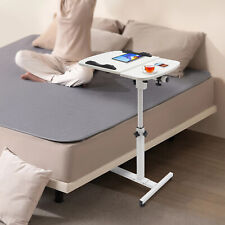 Rolling Laptop Desk Stand Sofa Table Overbed Food Tray Rack Height Adjustable