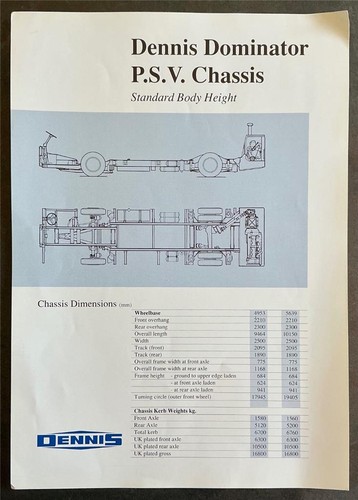 Dennis dominator bus chassis - dennis,