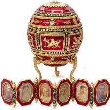 4.3" Red Faberge Egg Replica