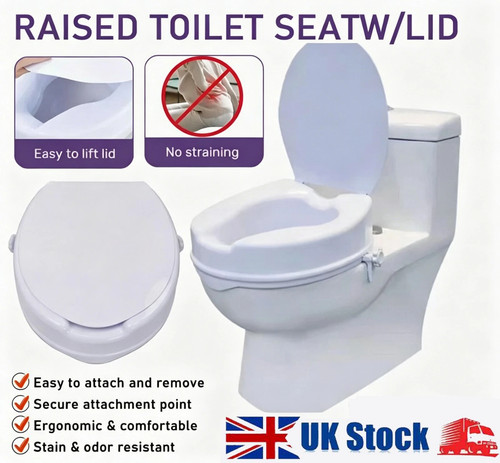 Raised toilet seat with lid - raised,