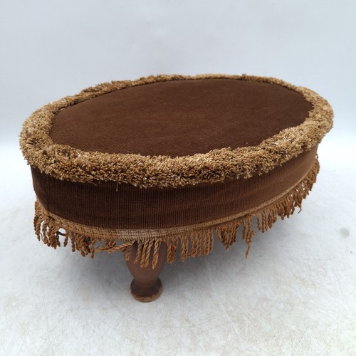 Small footstool footrest - small, brown