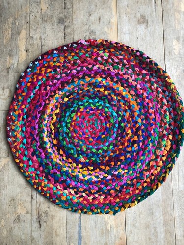 Circle chindi round rag rug - chindi,