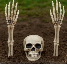 Halloween Skull & Skeleton Bones Buried Alive Grave Tombstone Decoration Party