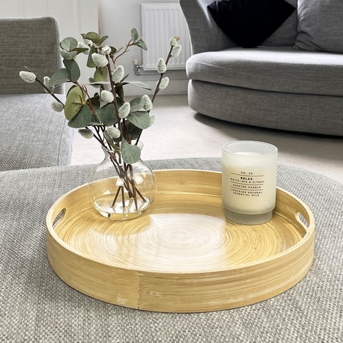 Round decorative serving tray - round,