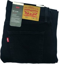 Levi’s 511 Slim Fit Jeans Stretch Black Denim Men's New With Tags All Sizes