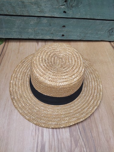 Straw boater hat with - boater,