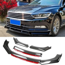 For VW Passat B6 06-10 Carbon & Red Front Bumper Lip Splitter Spoilers Body Kit