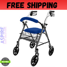 Top Glides Universal Soft Rollator Walker Seat and Backrest Blue ONLY Covers NEW