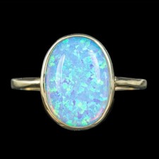 Opal Solitaire Ring 3.5ct Cultured Opal