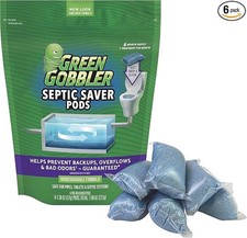 Green Gobbler Septic Saver Pods - Sewage & Septic Tank Cleaner - Bacteria Enzyme