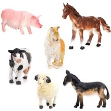 Stocking Filler Farm Animals Toy Playset Cow Pig Donkey Shep Dog Horse Kid Xmas