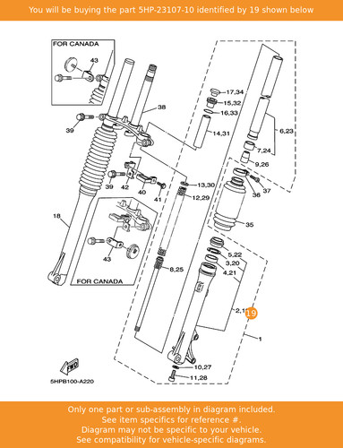Yamaha outer tube comp - outer, comp.